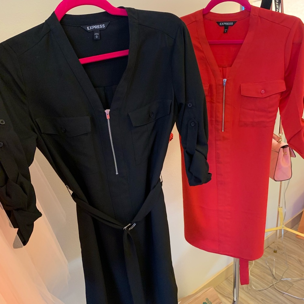 Two Express Shirt Dresses XS